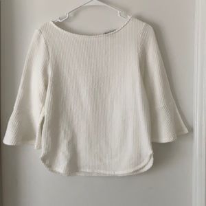 WHITE 3/4 SLEEVE BLOUSE - sz S